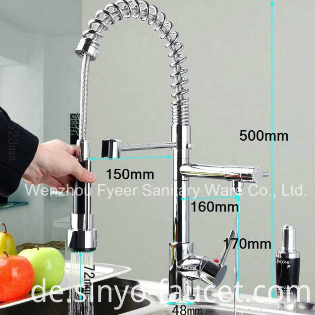 Brush Nickle Pull-Down 3 Color LED Kitchen Sink Faucet (QH0783SSF)